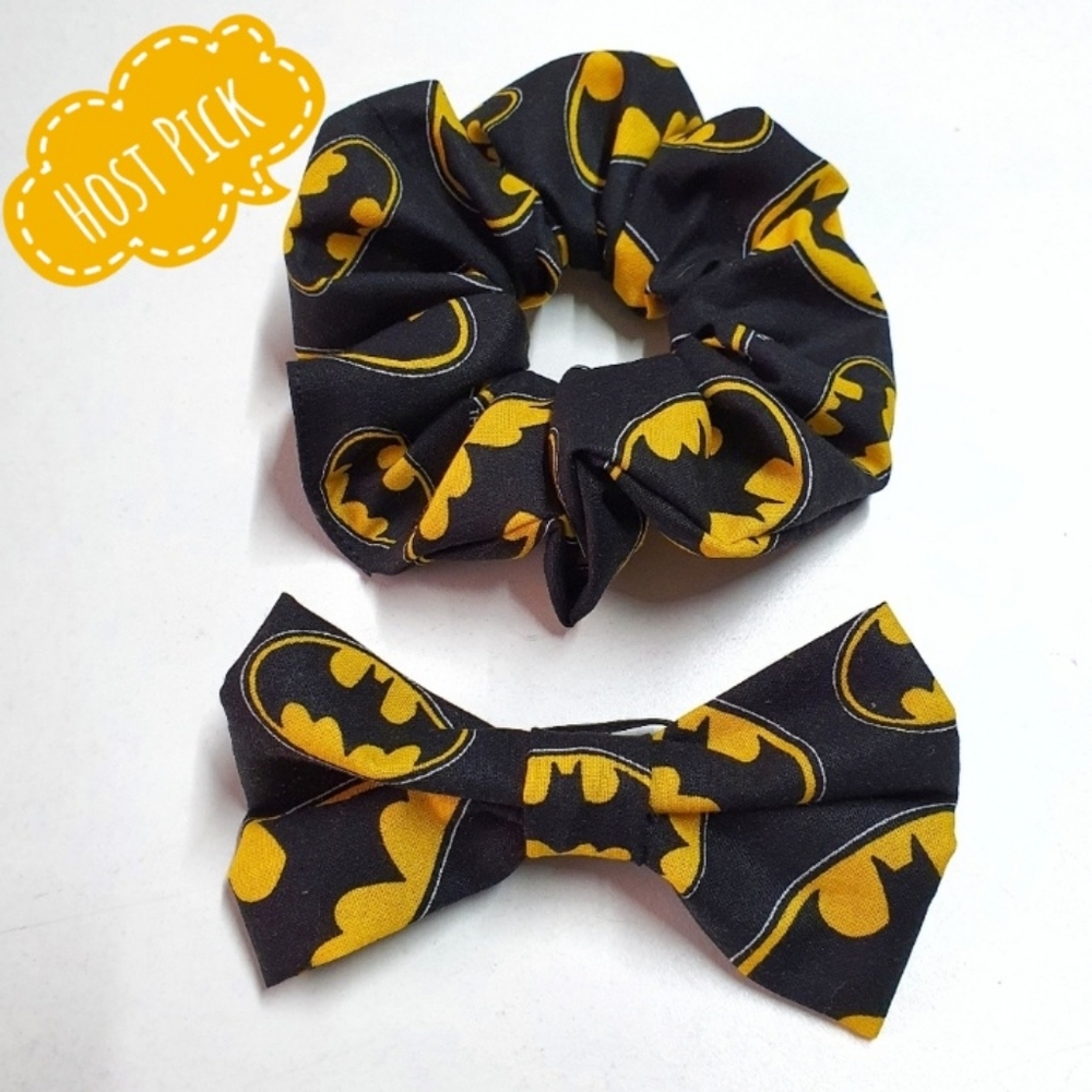 🐶 5 for $15 * Pablo Batman Dog/Cat Cotton Bow Tie & Scrunchie Set